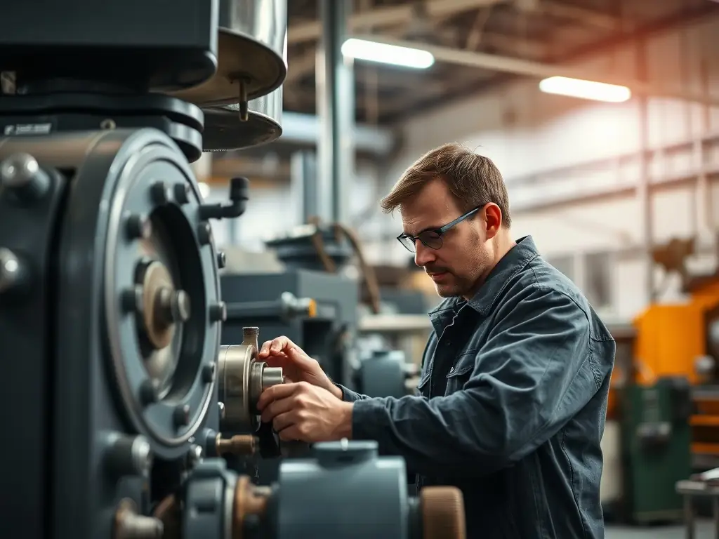 A skilled technician performing maintenance on industrial machinery, highlighting expertise in industrial services.